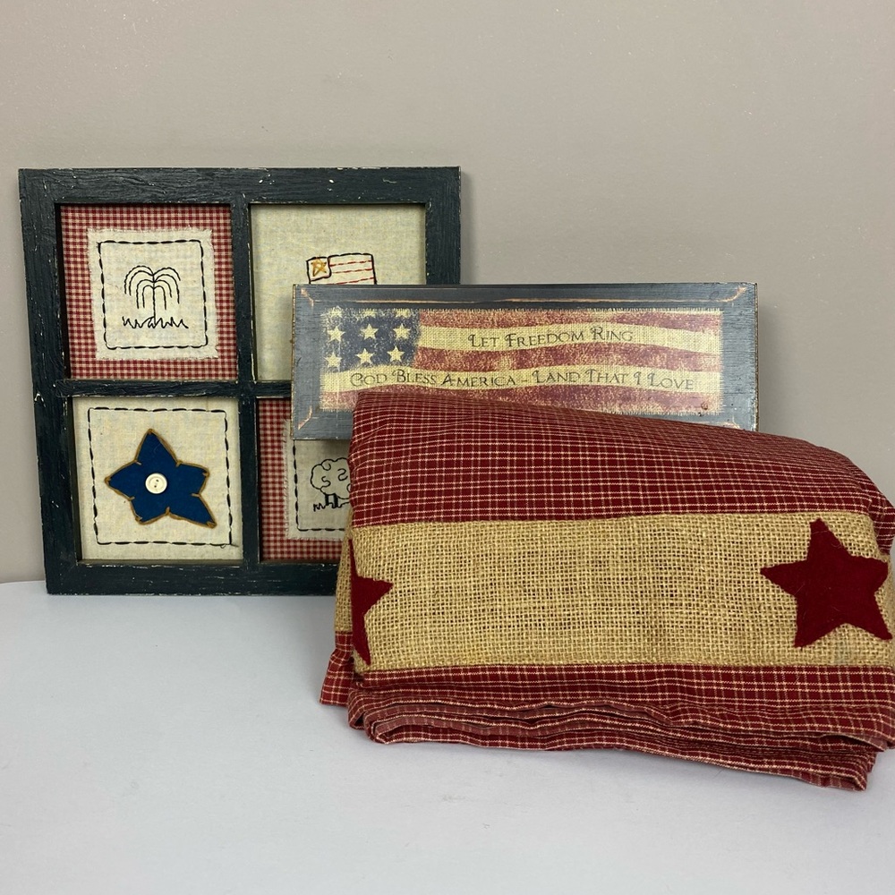 4pc Rustic decor bundle 2 valances & 2 signs